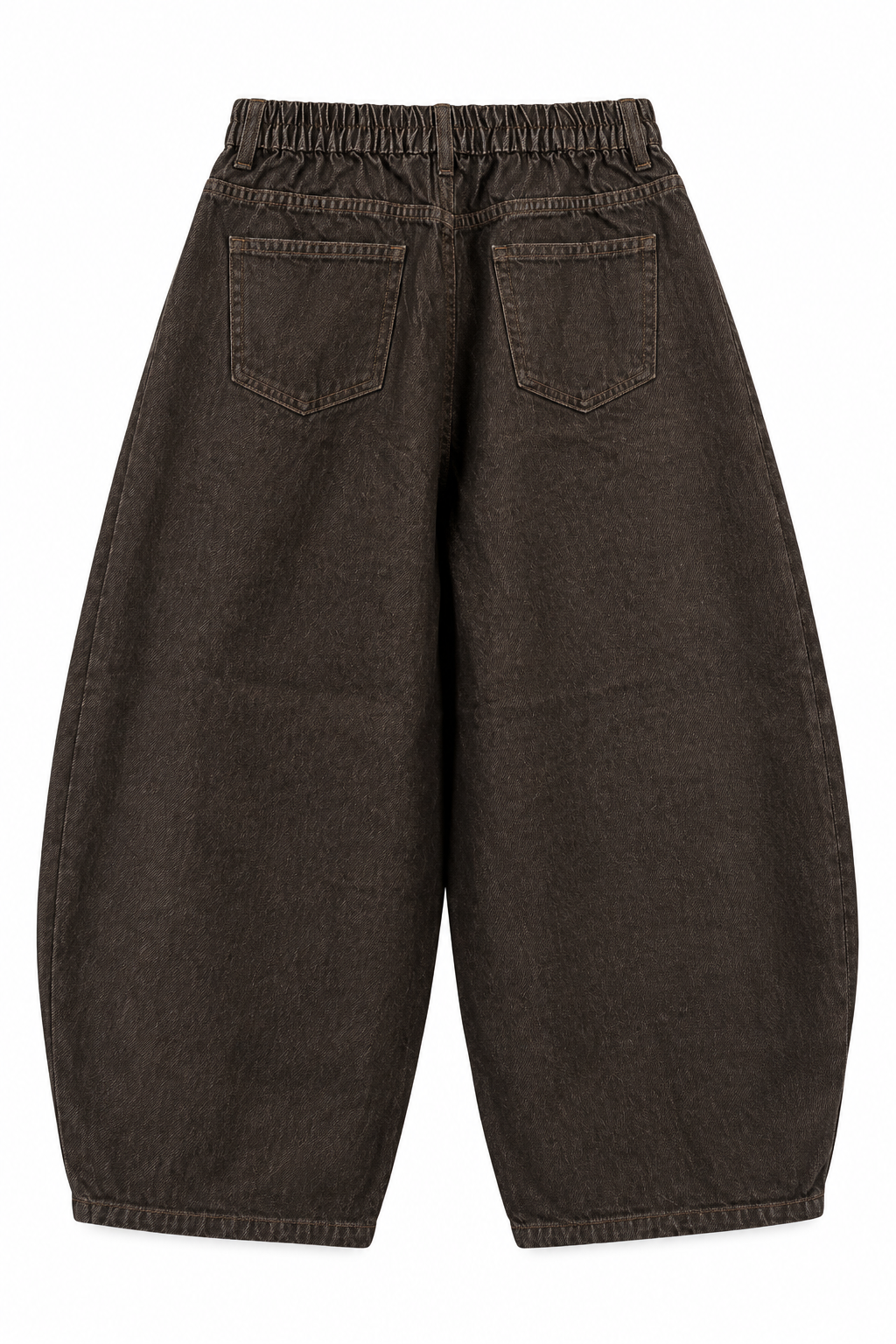 Kahverengi Balon Kesim Denim Pantolon-ORN-JNS-002