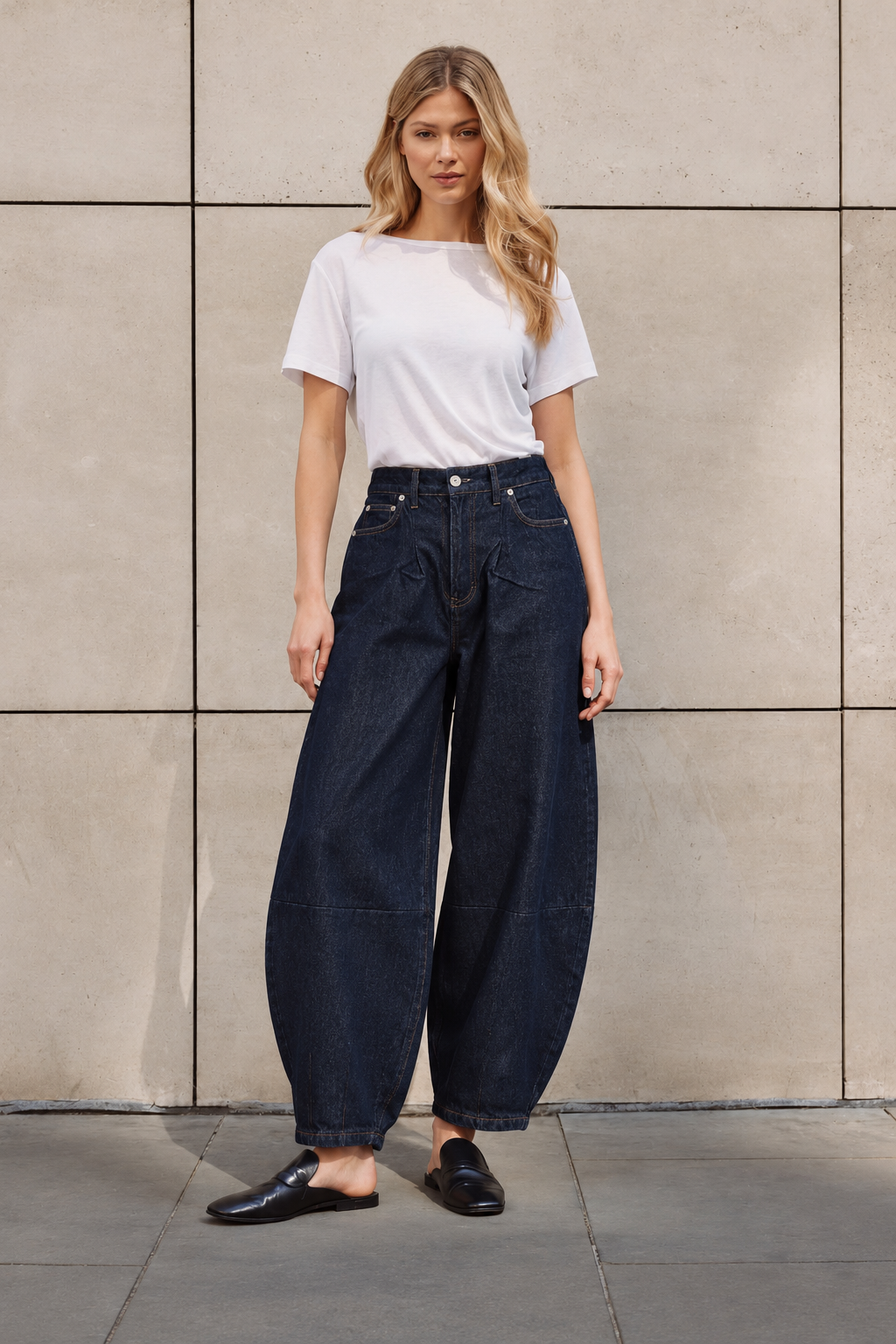 Mavi Balon Kesim Denim Pantolon-ORN-JNS-002