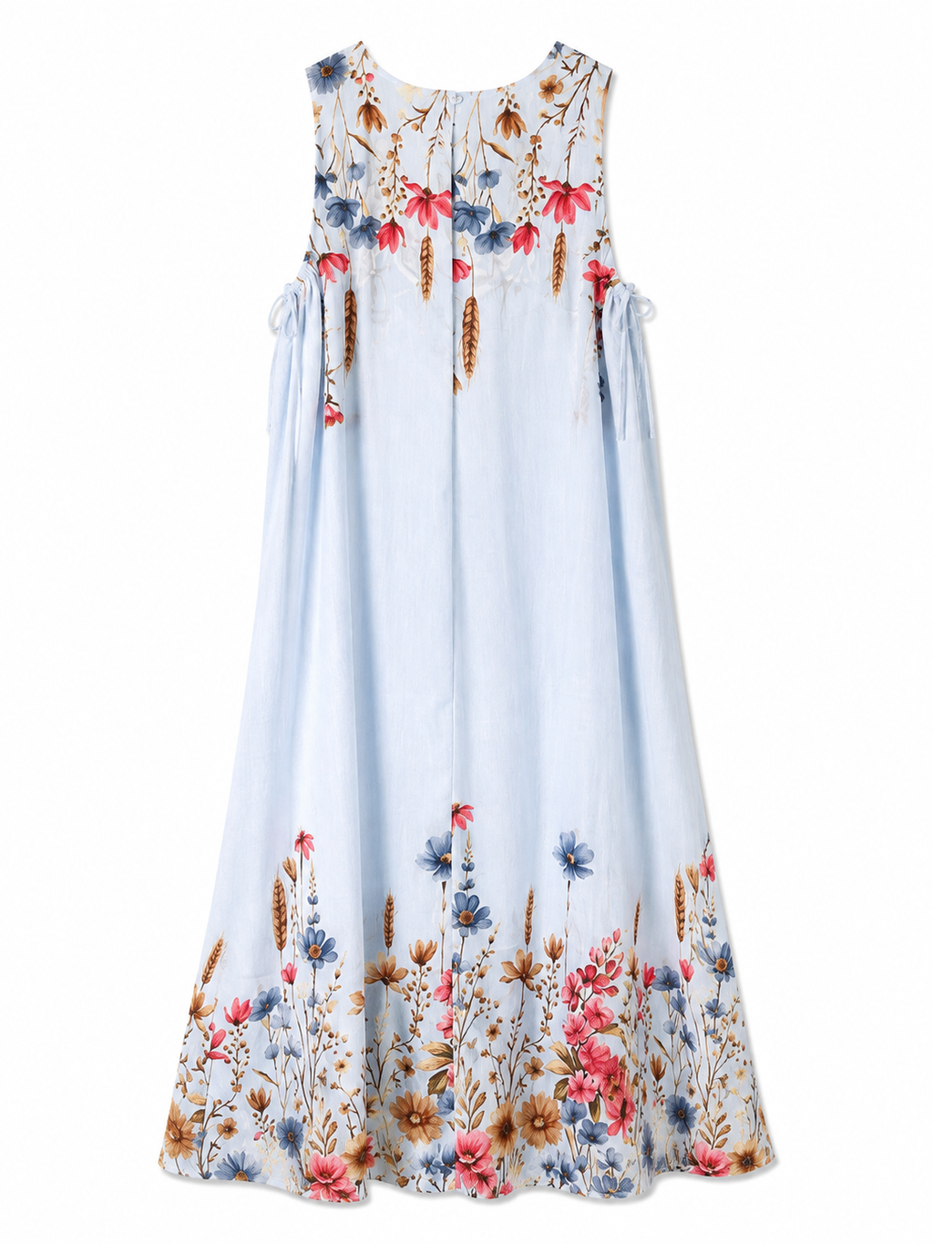 Floral Çiçek Desenli 2’li Elbise Takım-Mavi