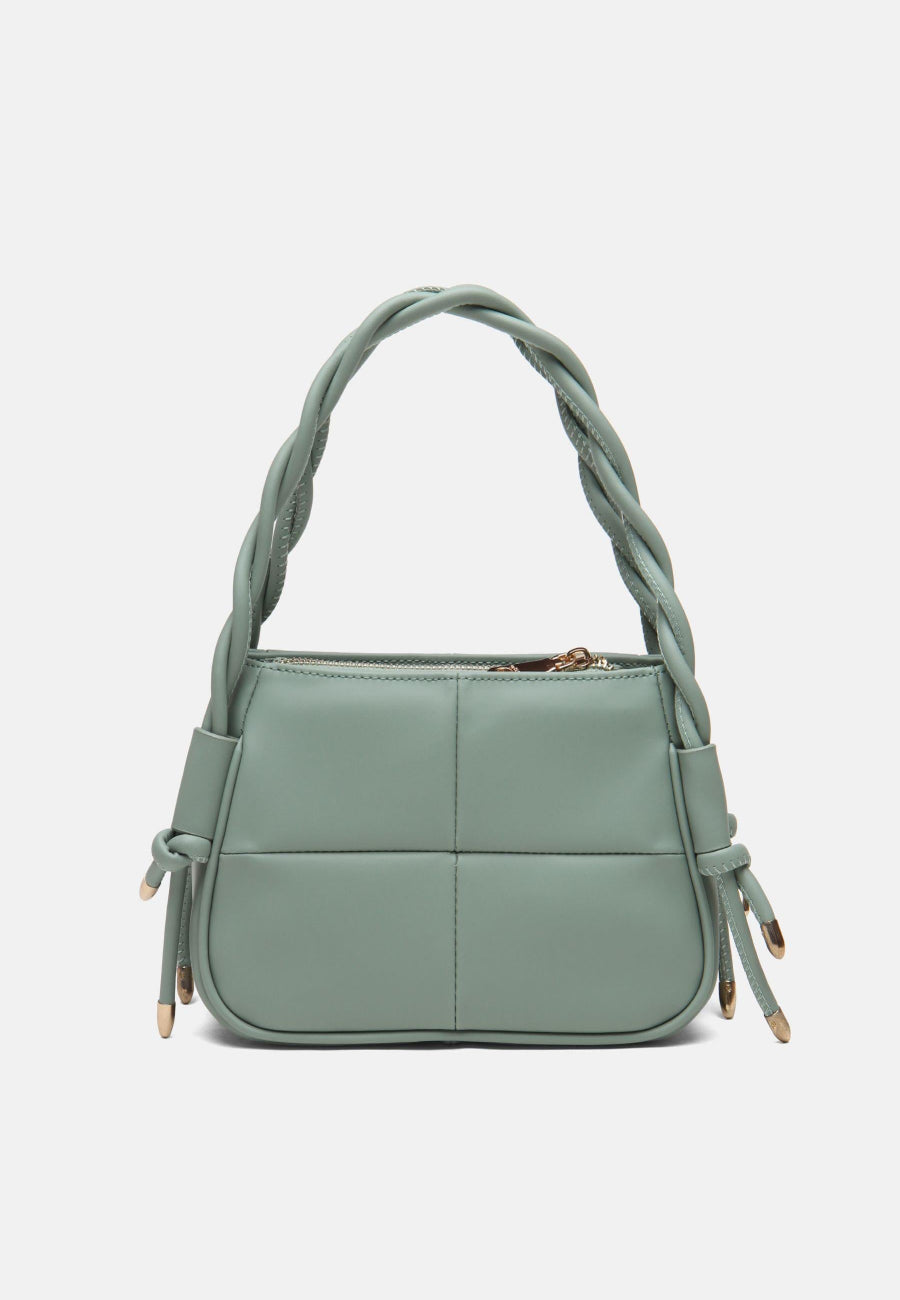 Lina Twist Örgü Saplı Kadın Çantası Mint Yeşili-ORL1103