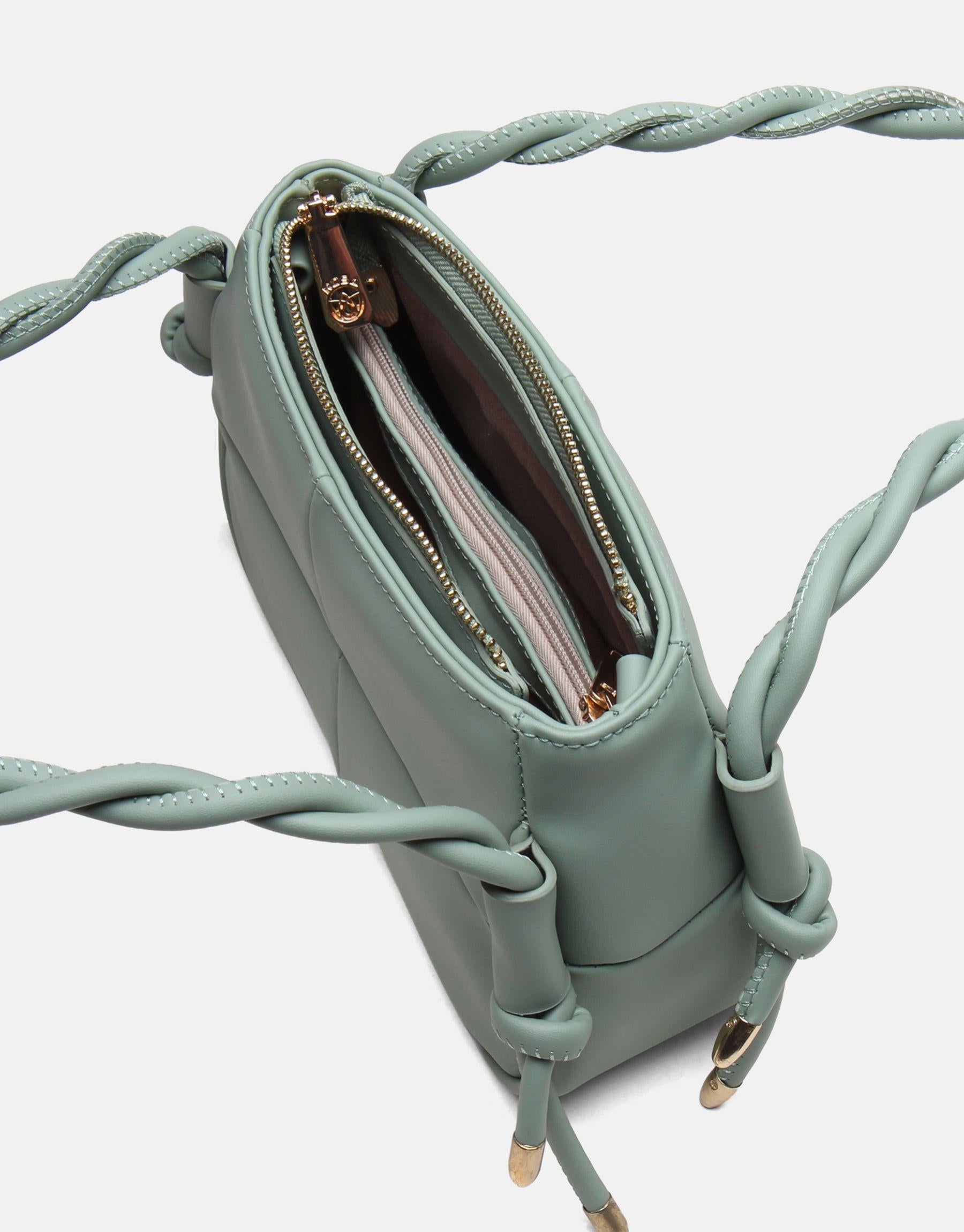 Lina Twist Örgü Saplı Kadın Çantası Mint Yeşili-ORL1103