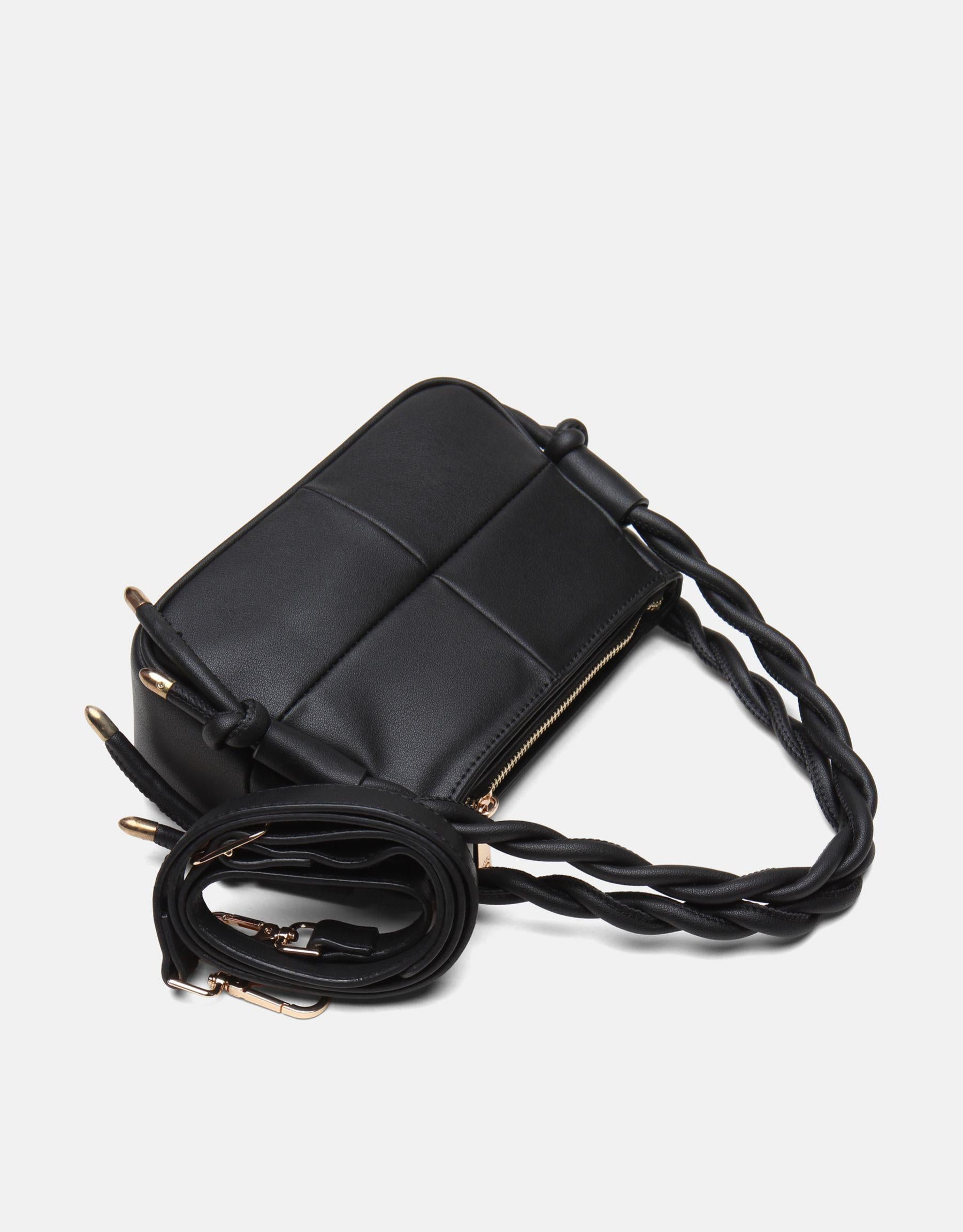 Lina Twist Örgü Saplı Kadın Çantası Siyah-ORL1103