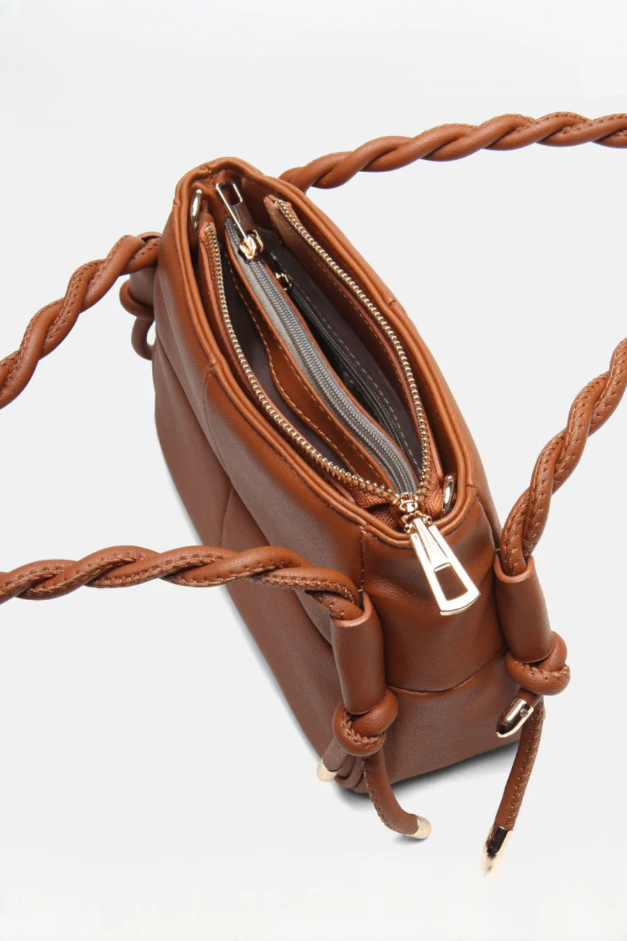 Lina Twist Örgü Saplı Kadın Çantası Taba-ORL1103