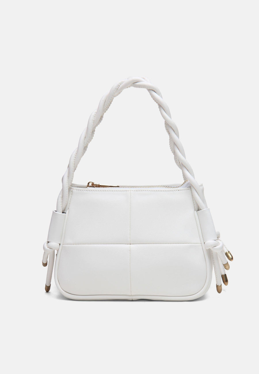 Lina Twist Örgü Saplı Kadın Çantası Beyaz-ORL1103