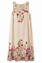 Floral Çiçek Desenli 2’li Elbise Takım-Mavi