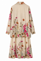 Floral Çiçek Desenli 2’li Elbise Takım-Mavi