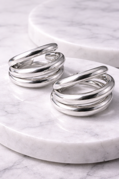 3LÜ Silver Halka Küpe-26SS1007