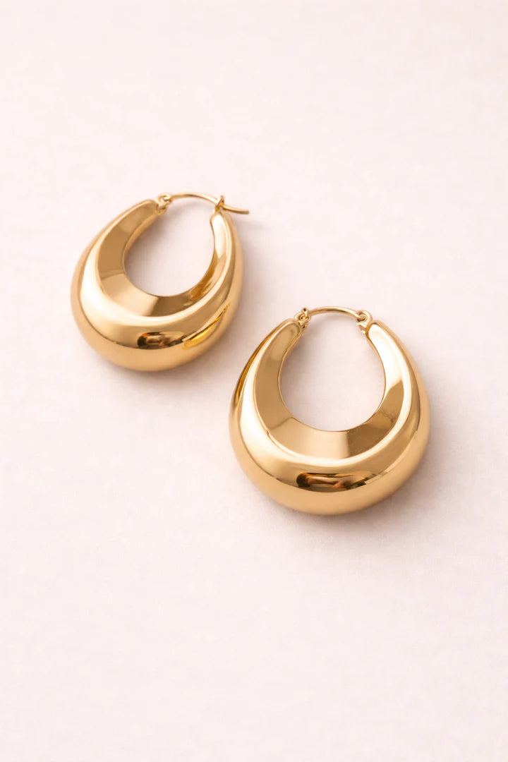 Gold Damla Halka Küpe