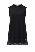 Rayon Şifonlu Penye Tunik Siyah-RS775