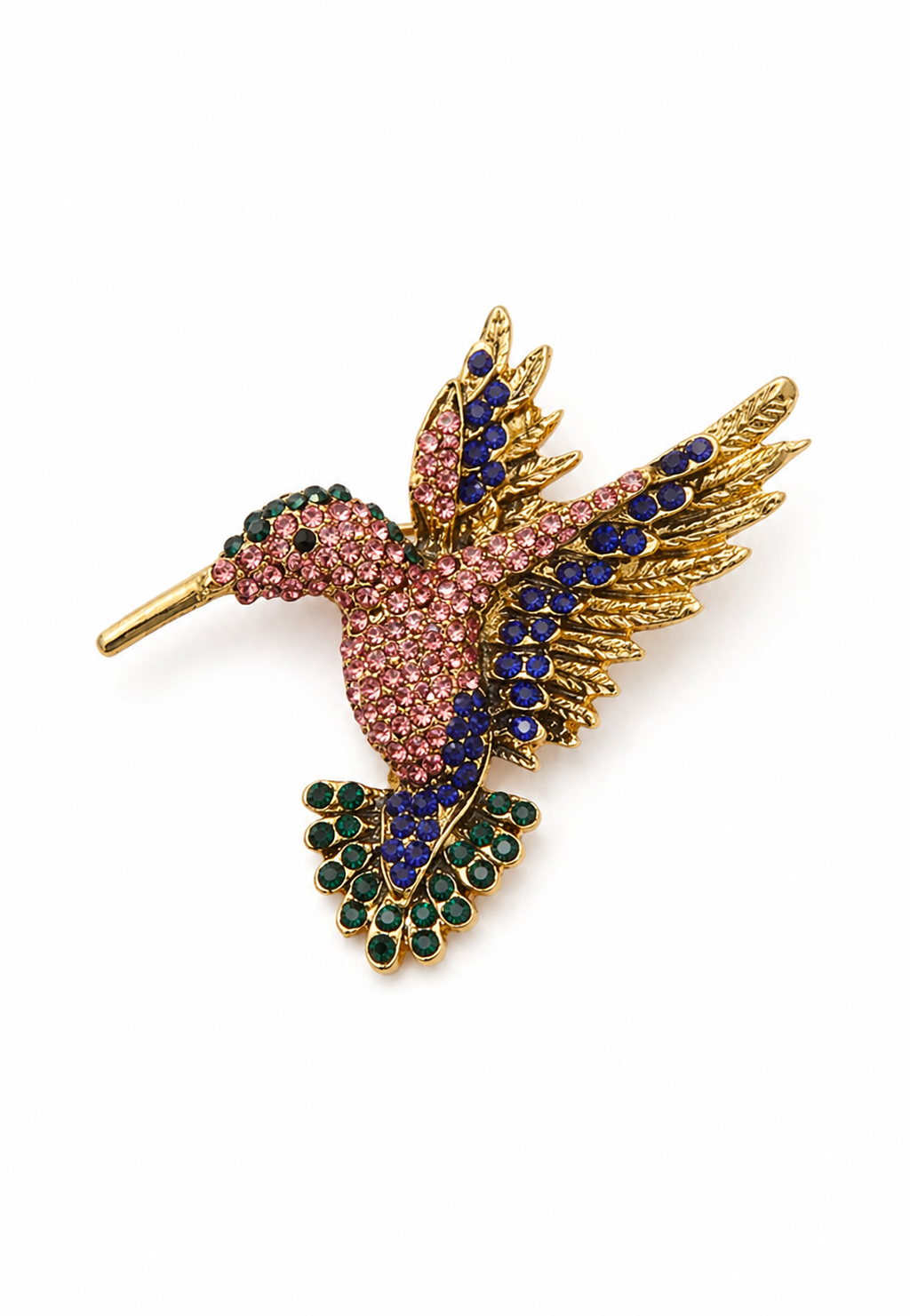 Taş İşlemeli Kolibri Broş-OR26BRS05