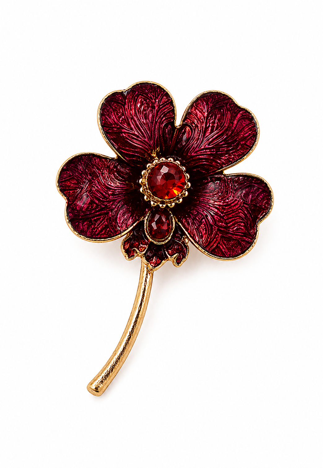 Bordo Yonca Broş-OR26BRS07