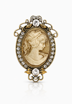 Vintage Cameo Taşlı Broş-BRS3191