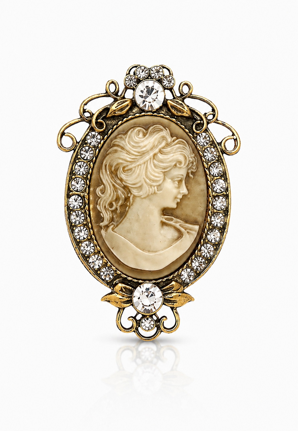 Vintage Cameo Taşlı Broş-BRS3191