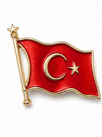 Türk Bayrağı Rozet Broş -BRS3205