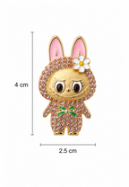 Kadın Taşlı Tavşan Figürlü Broş -BRS3206