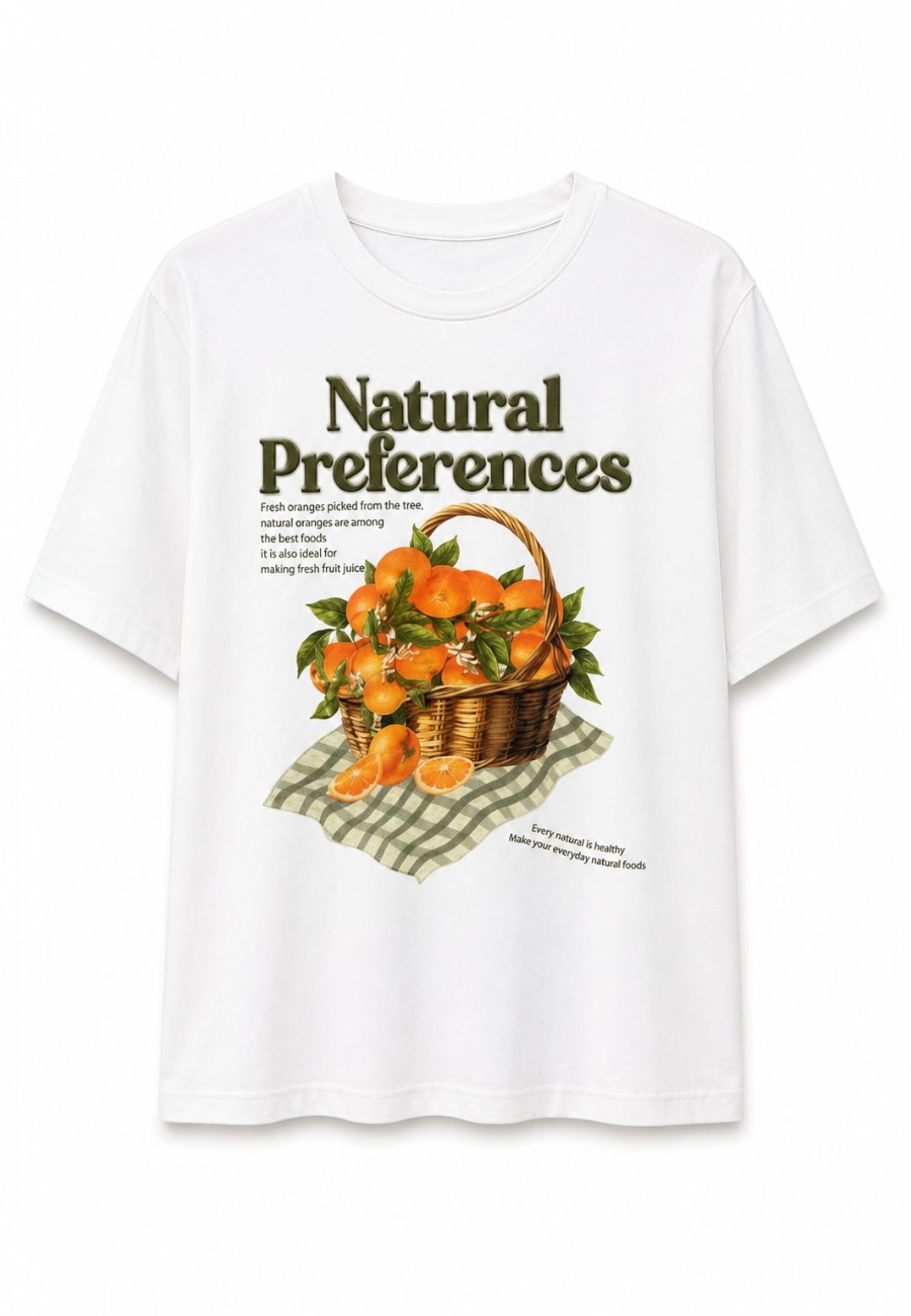 Natural Preferences Baskılı Oversize Tişört
