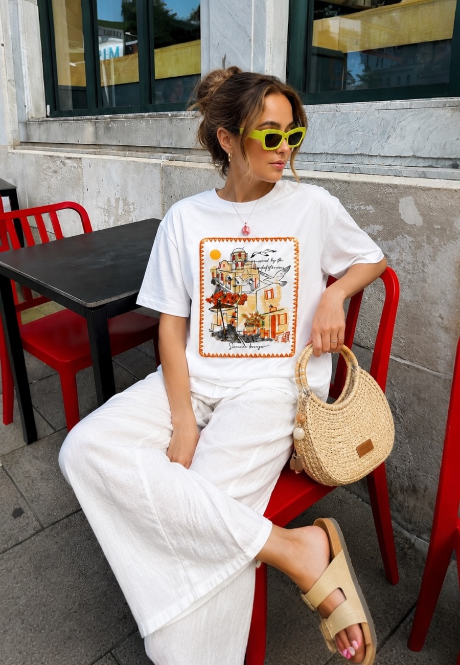 Summer Breeze Vatkalı Baskılı Tişört