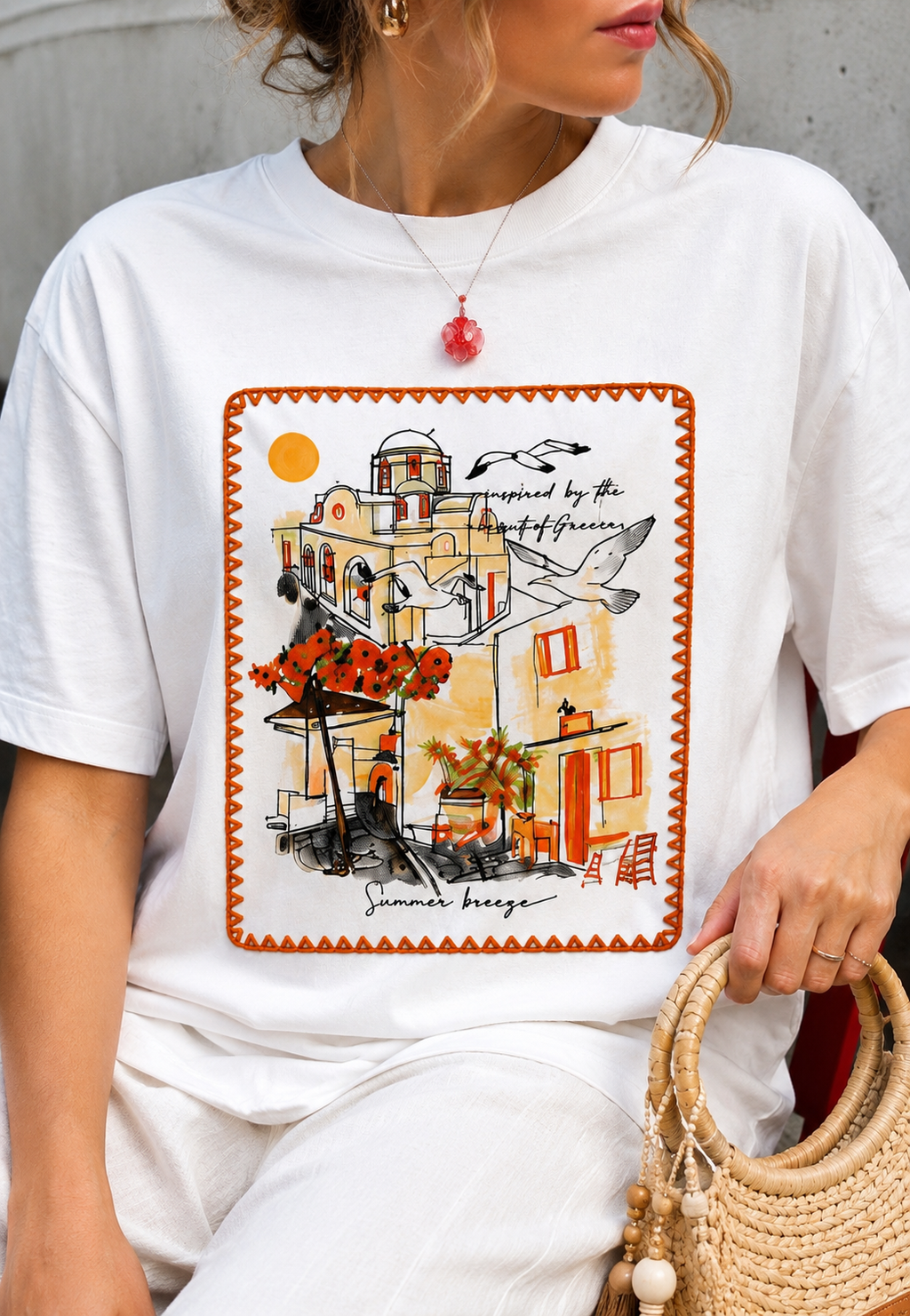 Summer Breeze Vatkalı Baskılı Tişört
