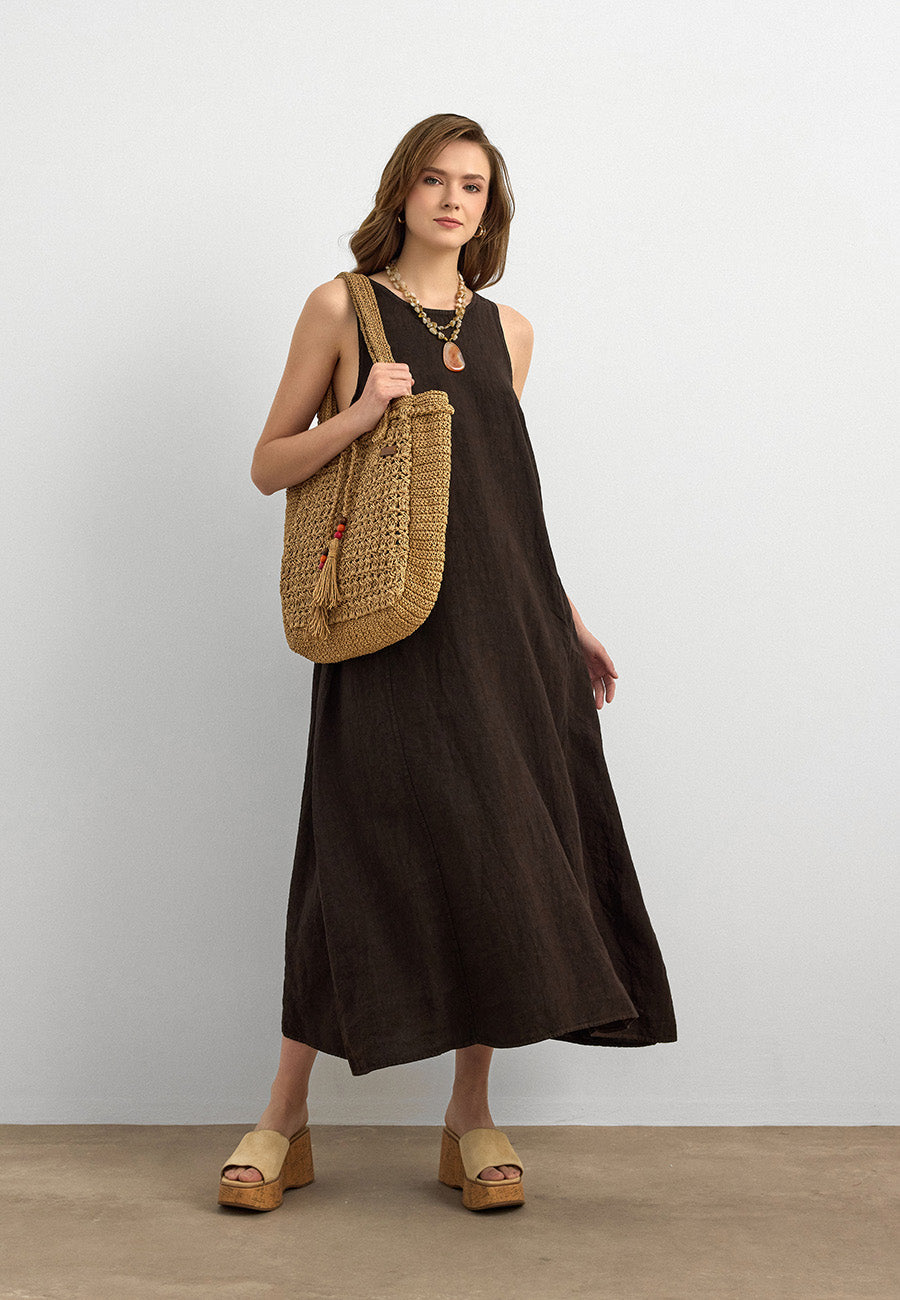 Galway Hand-Knitted Summer Hasır Çanta